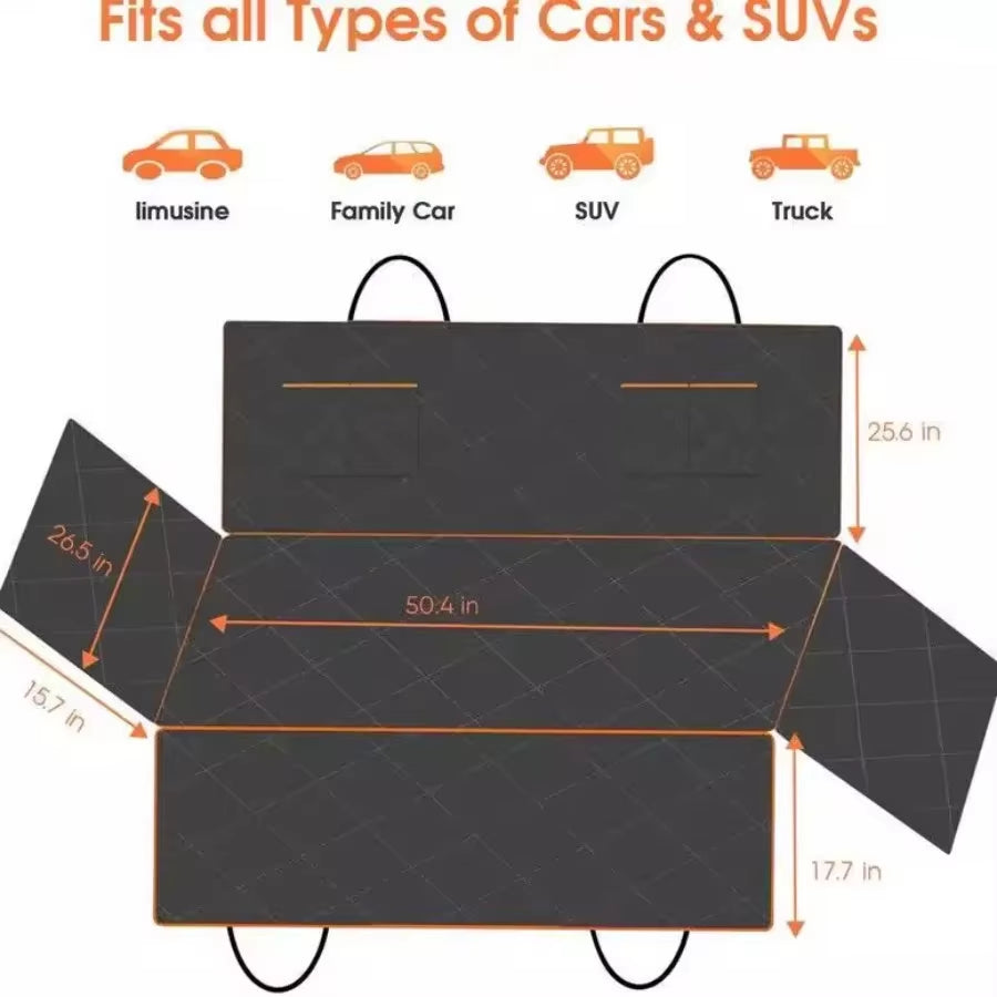 Pet Car Seat Cover – Full Coverage Rear Seat Protector for Dogs, Travel-Friendly Vehicle Accessory