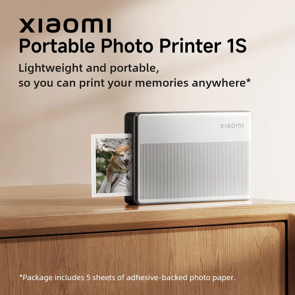 Portable Photo Printer 1S Bluetooth Thermal Print ZINK Inkless Technology  App Wireless Portable Photo Printing