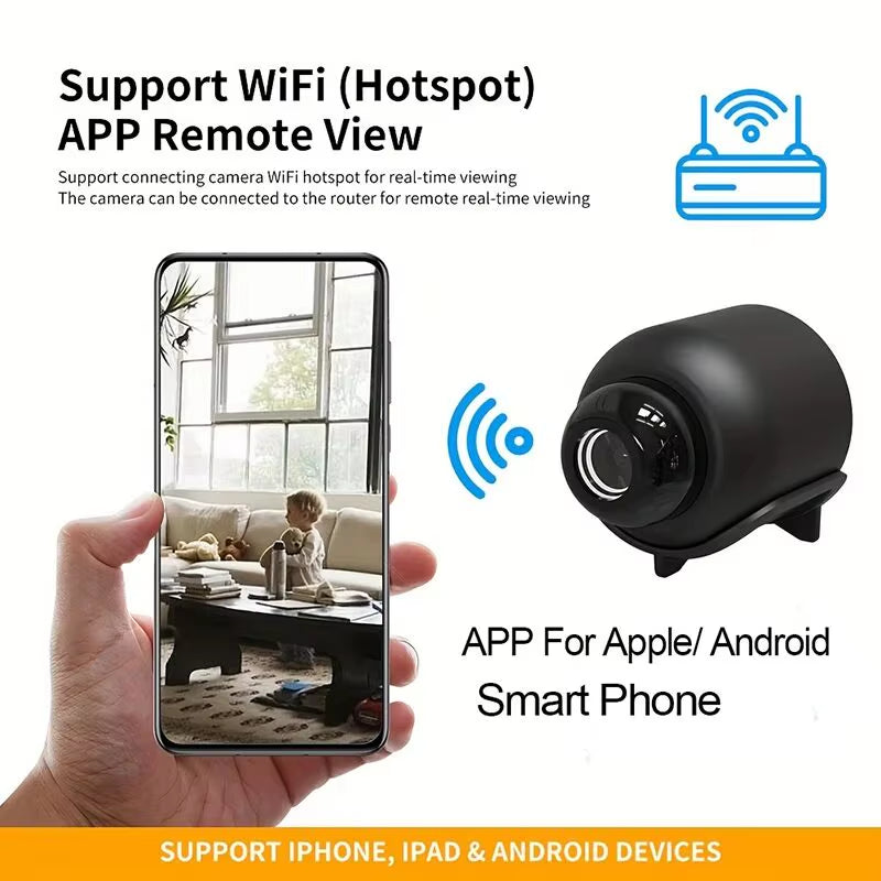 X5 Mini Night Vision 1080P Wireless Surveillance Camera – Lightweight, Portable, Clear Imaging & Motion Detection
