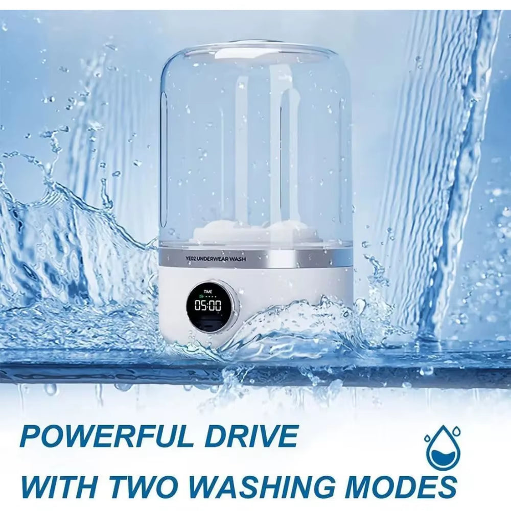 1L Wireless Portable Mini Washing Machine – Underwear & Socks Cleaner with Spin Dryer