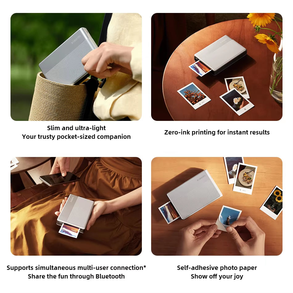 Portable Photo Printer 1S Bluetooth Thermal Print ZINK Inkless Technology  App Wireless Portable Photo Printing