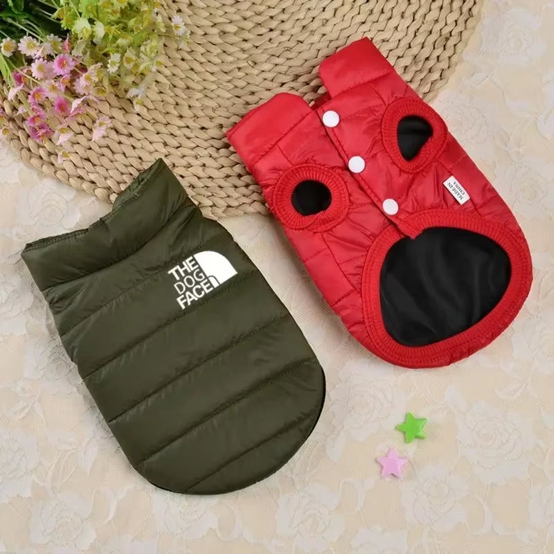 Double-Sided Warm Dog Coat for Small & Medium Dogs – Reversible Winter Vest