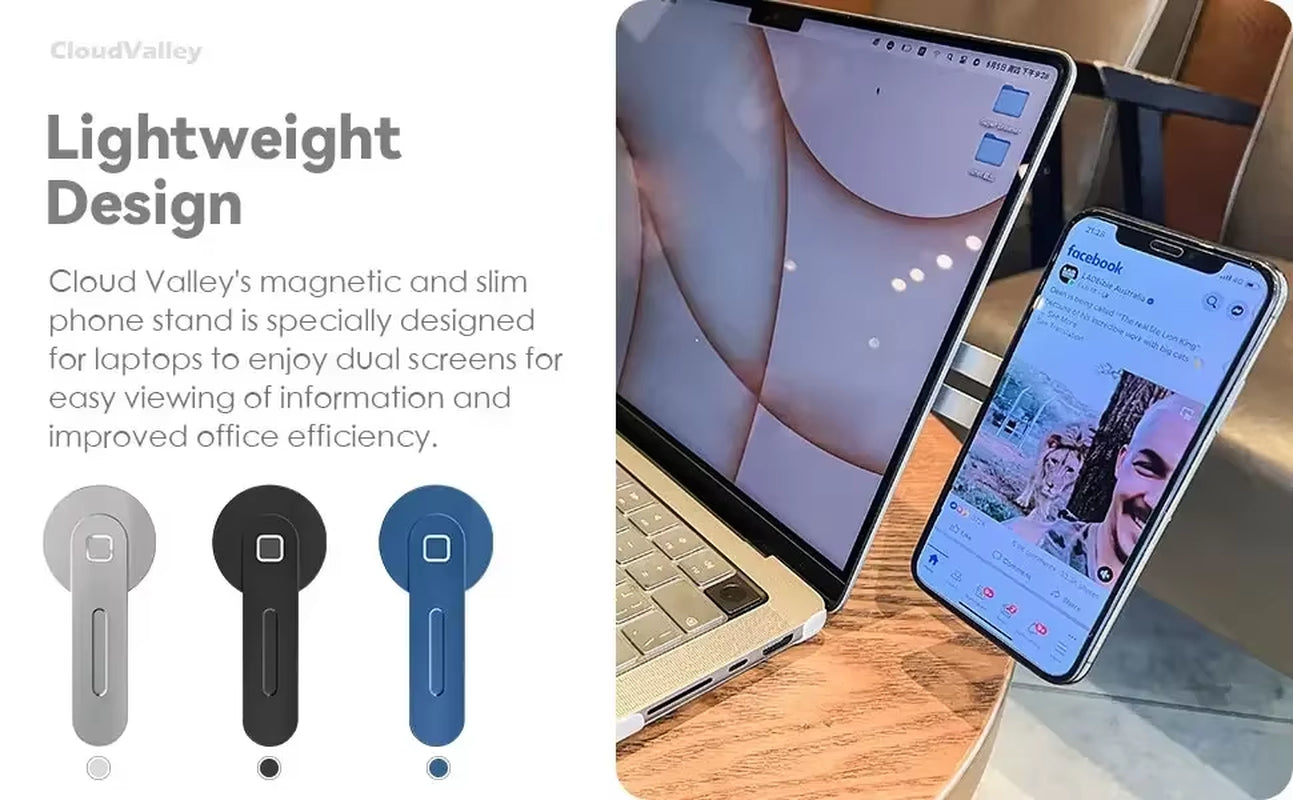2025 Magnetic Slim & Foldable Laptop & Phone Holder – Compatible with iPhone 14/13/12 Series & All Smartphones