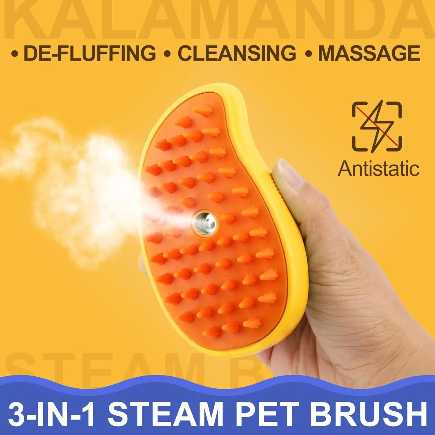 “3-in-1 Pet Steam Brush – Cat & Dog Grooming Comb with Silicone Massage, Cleaning & Misting Function”