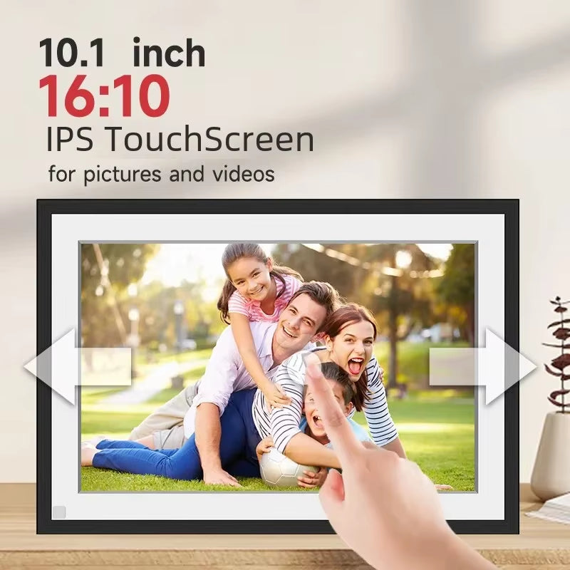 Christmas Gift Frameo 10.1 Inch Wifi Digital Picture Frame，1280 * 800IPS HD Cloud Smart Digital Photo Frame,32Gb Storage,
