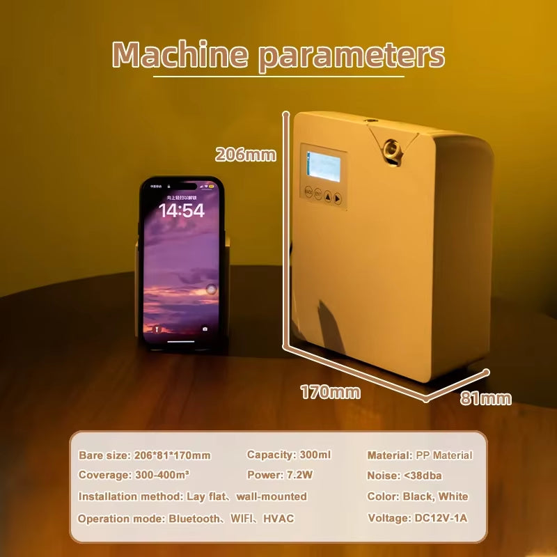 Perfume Diffuser Home Fragrance Air Freshener Electric Aromatic Oasis Power 7W 300ML Capacity WIFI Bluetooth Smart Contro