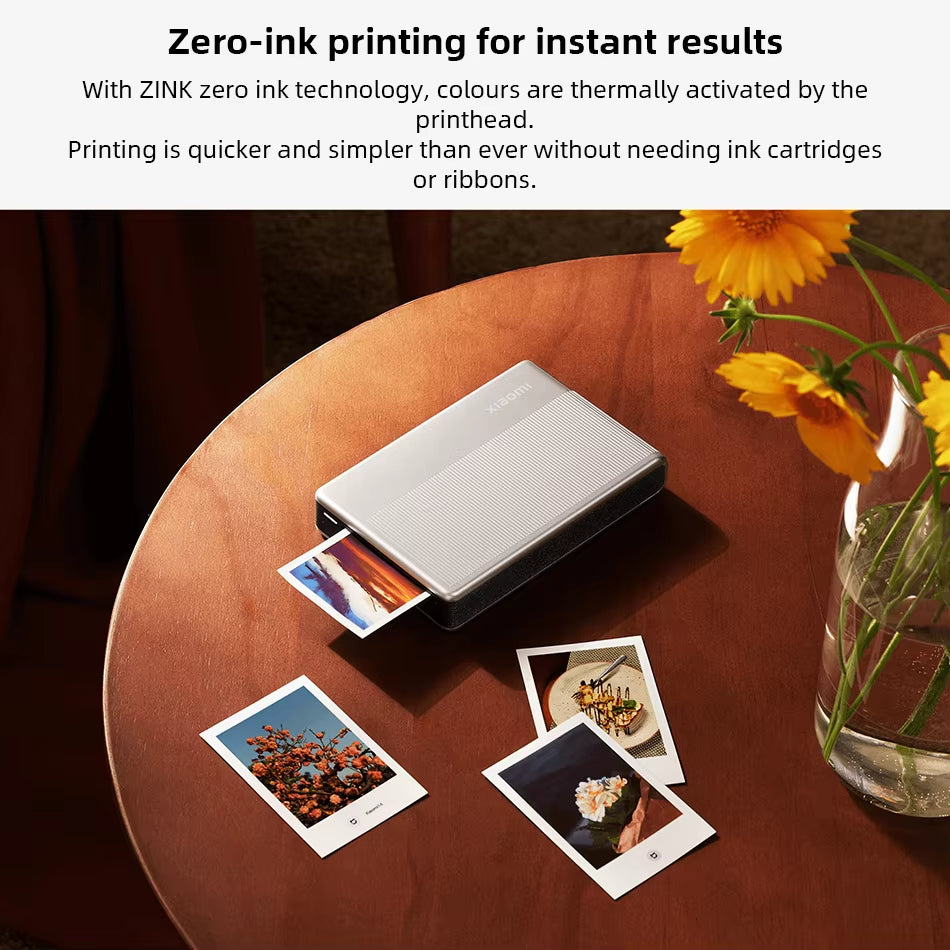 Portable Photo Printer 1S Bluetooth Thermal Print ZINK Inkless Technology  App Wireless Portable Photo Printing