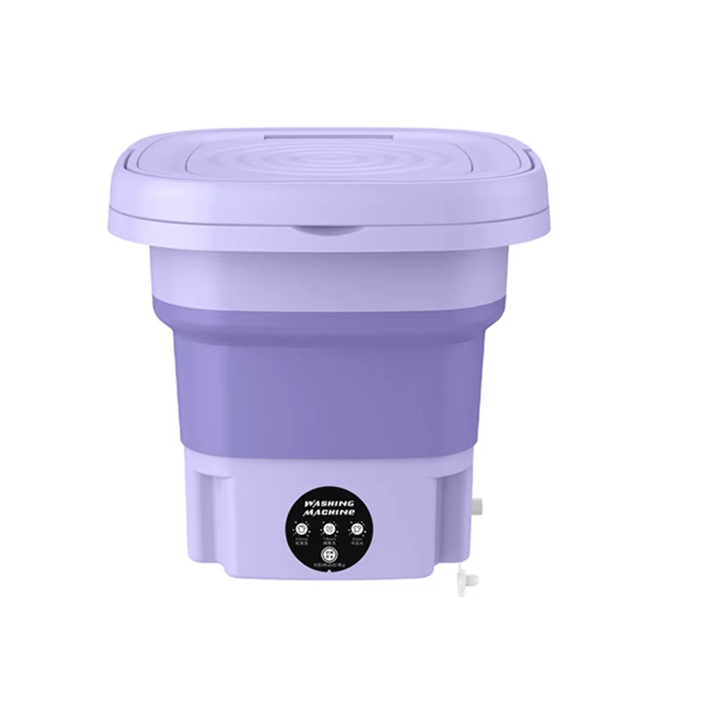 8L Portable Foldable Mini Washing Machine with Spin Dryer – Washer for Socks, Underwear & Small Laundry