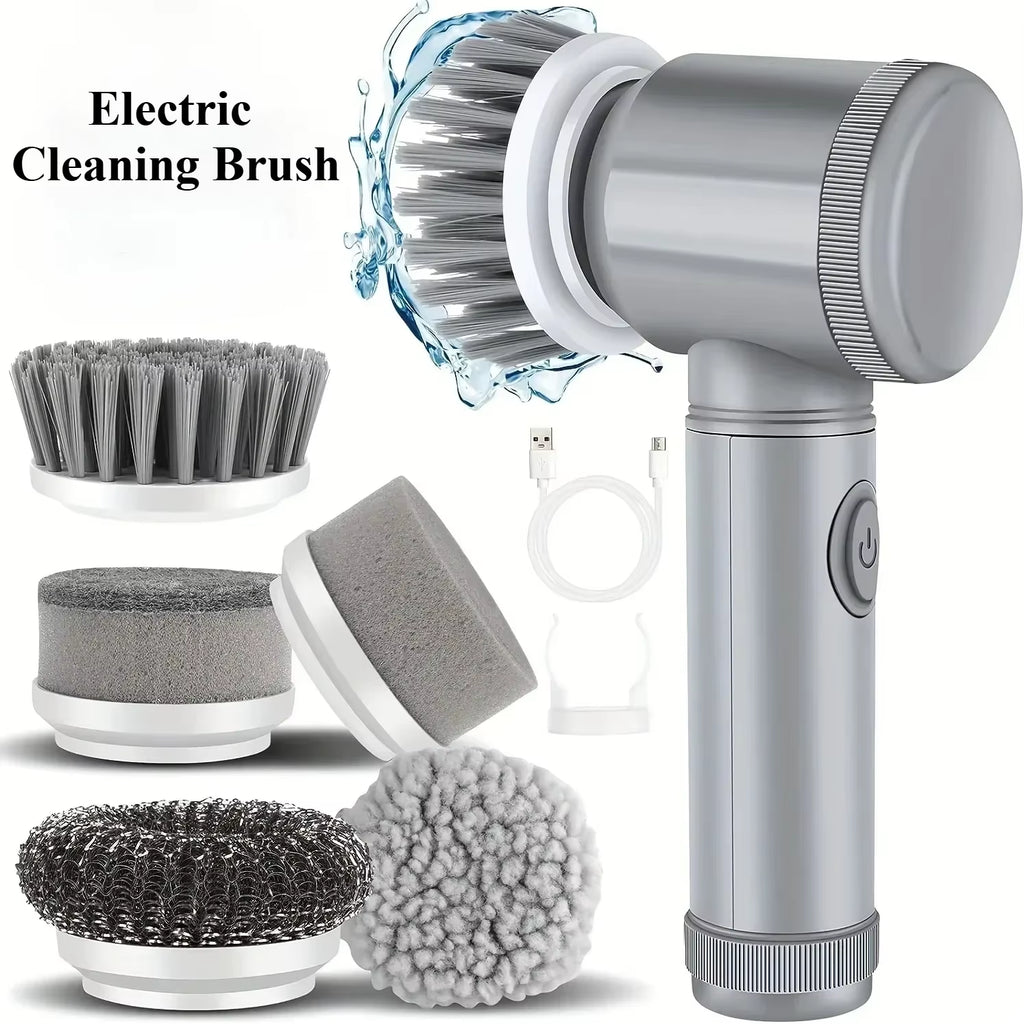 ⚡ 5-in-1 Electric Spin Scrubber – Powerful Cordless Cleaning Brush with 5 Replaceable Heads