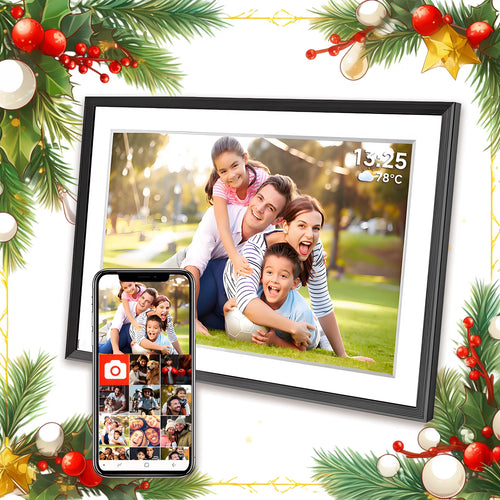 Christmas Gift Frameo 10.1 Inch Wifi Digital Picture Frame，1280 * 800IPS HD Cloud Smart Digital Photo Frame,32Gb Storage,